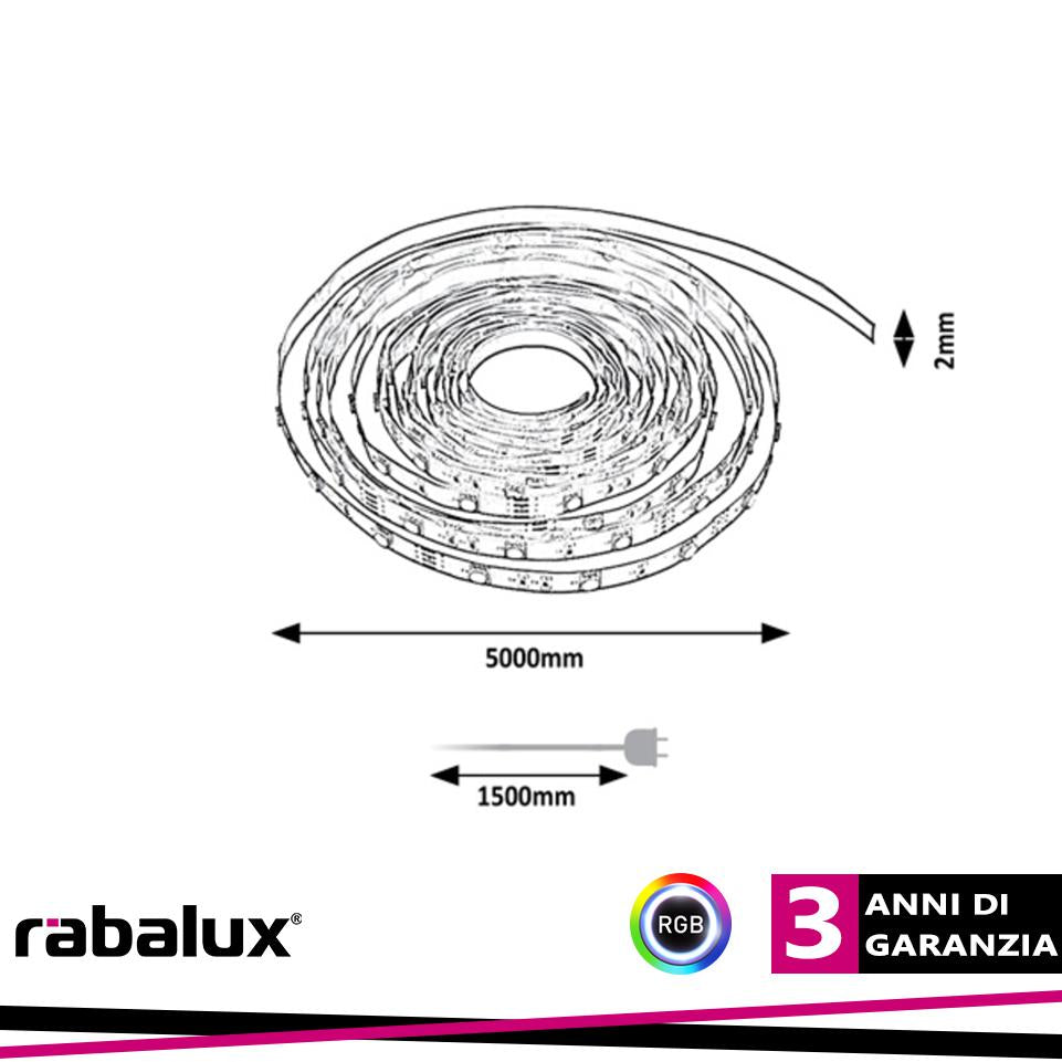 LED STRIP, 19W , RGB, L500CM, IP44