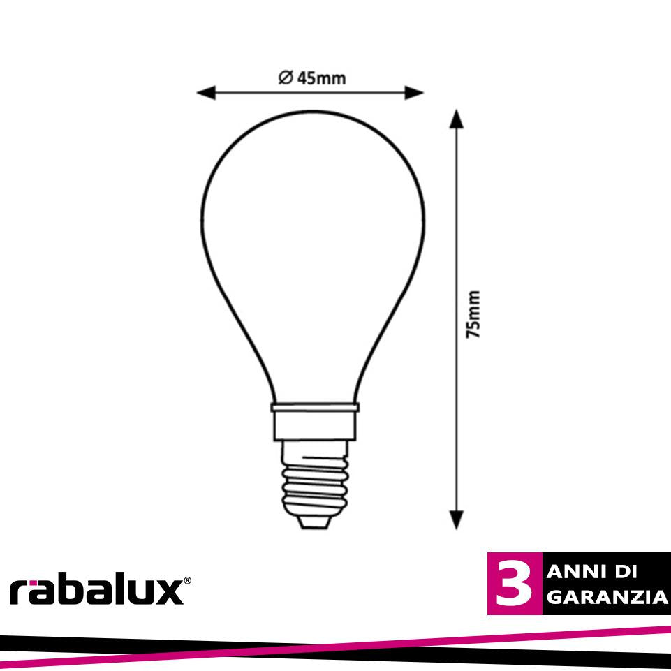 FIL. LED, E14 G45, 6W, 850LM,  3000K