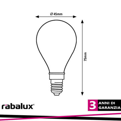 FIL. LED, E14 G45, 6W, 850LM,  3000K