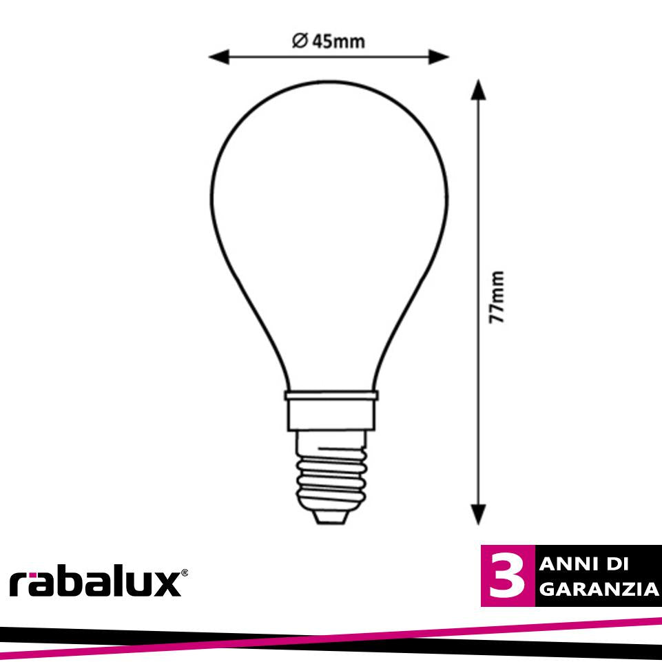 FIL. LED, E14 G45, 4W, 500LM,  2700K