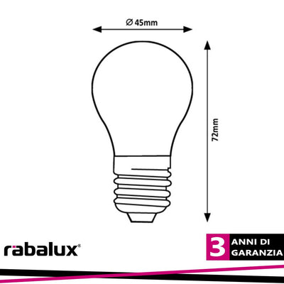 FIL. LED, E27 G45, 4W, 470LM,  2700K