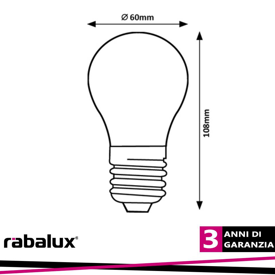 FIL. LED, E27 A60, 7W, 850LM   2700K