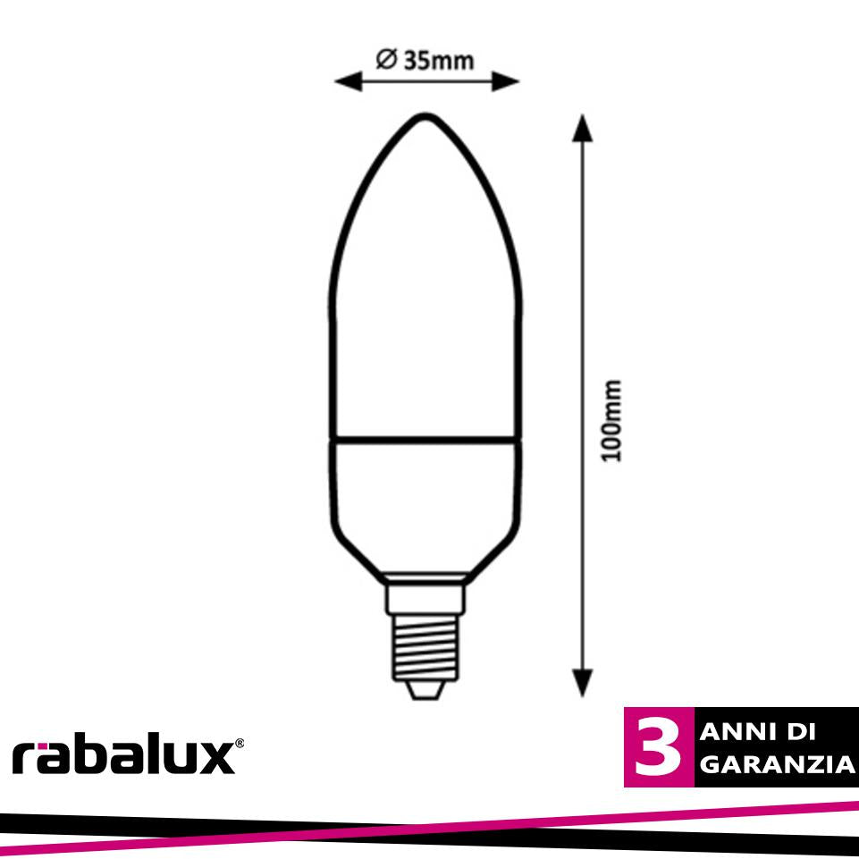 SMD LED, E14 C37, 5W, 470LM, 3000K