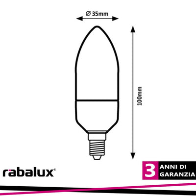 SMD LED, E14 C37, 5W, 470LM, 3000K