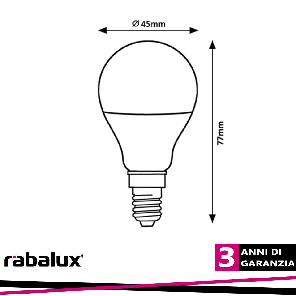 SMD LED, E14 P45, 5W, 470LM, 6500K