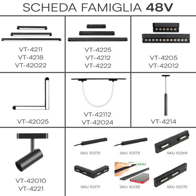 ULTRA THIN MAGNETIC TRACK RAIL SURFACE MOUNT CORPO NERO