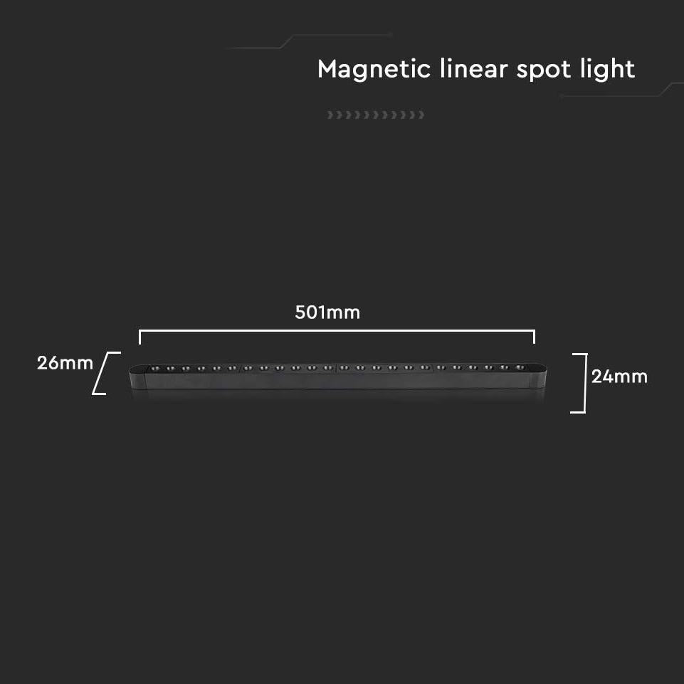 22W LED MAGNETICO LINEARE SPOT LIGHT 3000K CORPO NERO