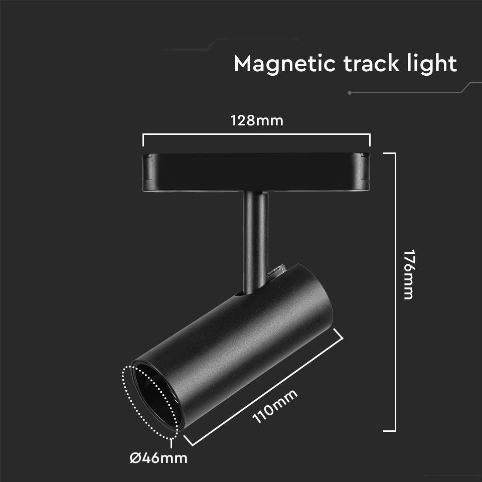 11W LED MAGNETIC TRACK LIGHT 3000K CORPO NERO