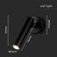 2W FARETTO LED DA PARETE ROTONDO 3000K CORPO NERO