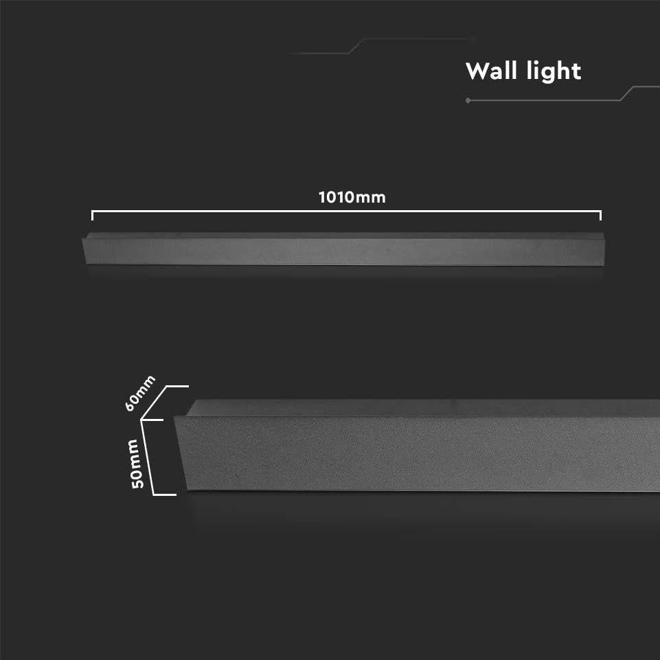 20W LAMPADA LED DA MURO (1010*60*50MM) 3000K CORPO ANTRACITE IP65