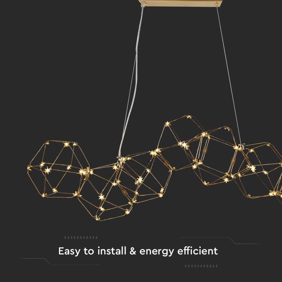 20W LED LAMPADA A SOSPENSIONE DI DESIGN ( L94.5*W32.5*H120CM) 3000K CORPO D ORO