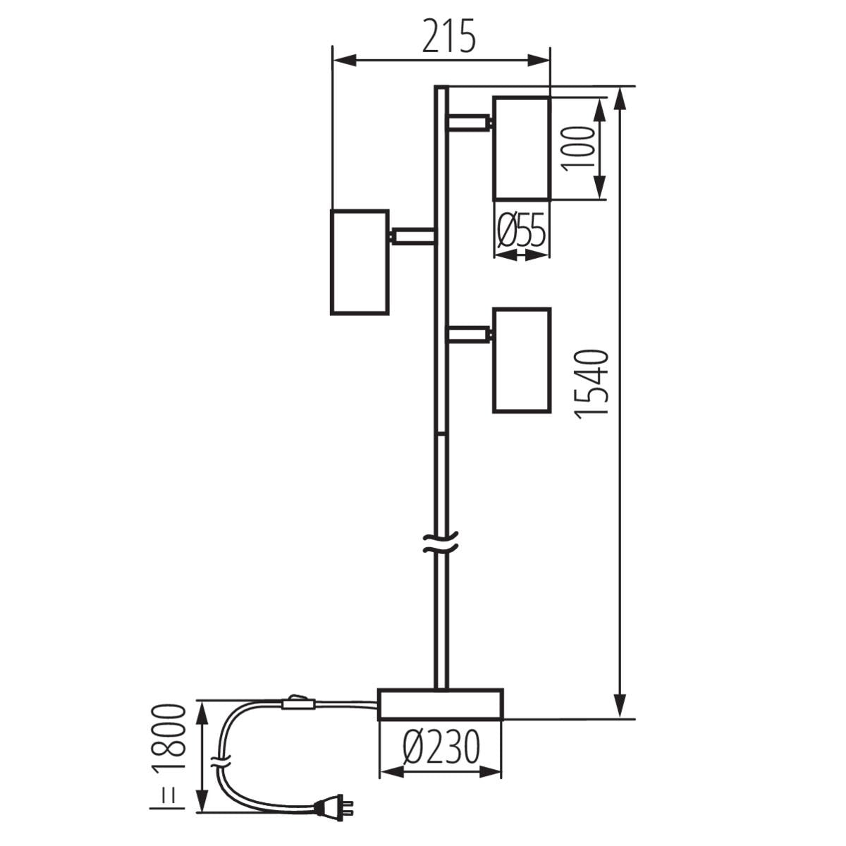 LAMPADA DA TERRA EVALO FL 3XGU10 W-SR - KANLUX