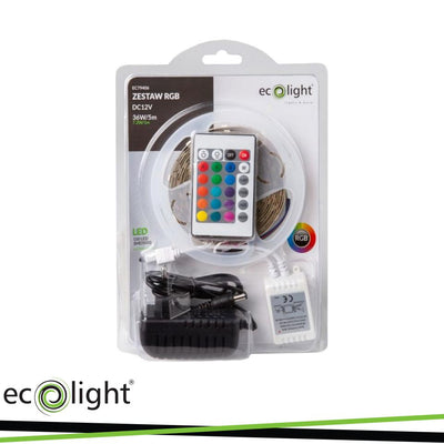 KIT STRISCE LED 7.2W/M 60LED/M RGB IP20 BOBINA DA 5MT