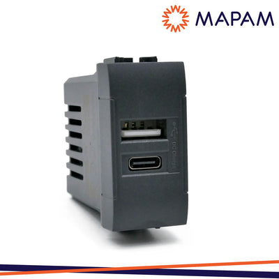 PRESA USB 2.4A A+C T1-ART 833N NERO