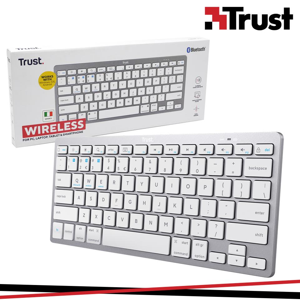 TRUST TASTIERA WIRELESS BLUETOOTH ULTRA THIN ARGENTO