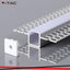 PROFILO IN ALLUMINIO CON DIFUSORE PER STRISCE LED 2000*55*15MM CORPO D ARGENTO