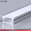 PROFILO IN ALLUMINIO CON DIFUSORE PER STRISCE LED 2000*20*10MM CORPO D ARGENTO