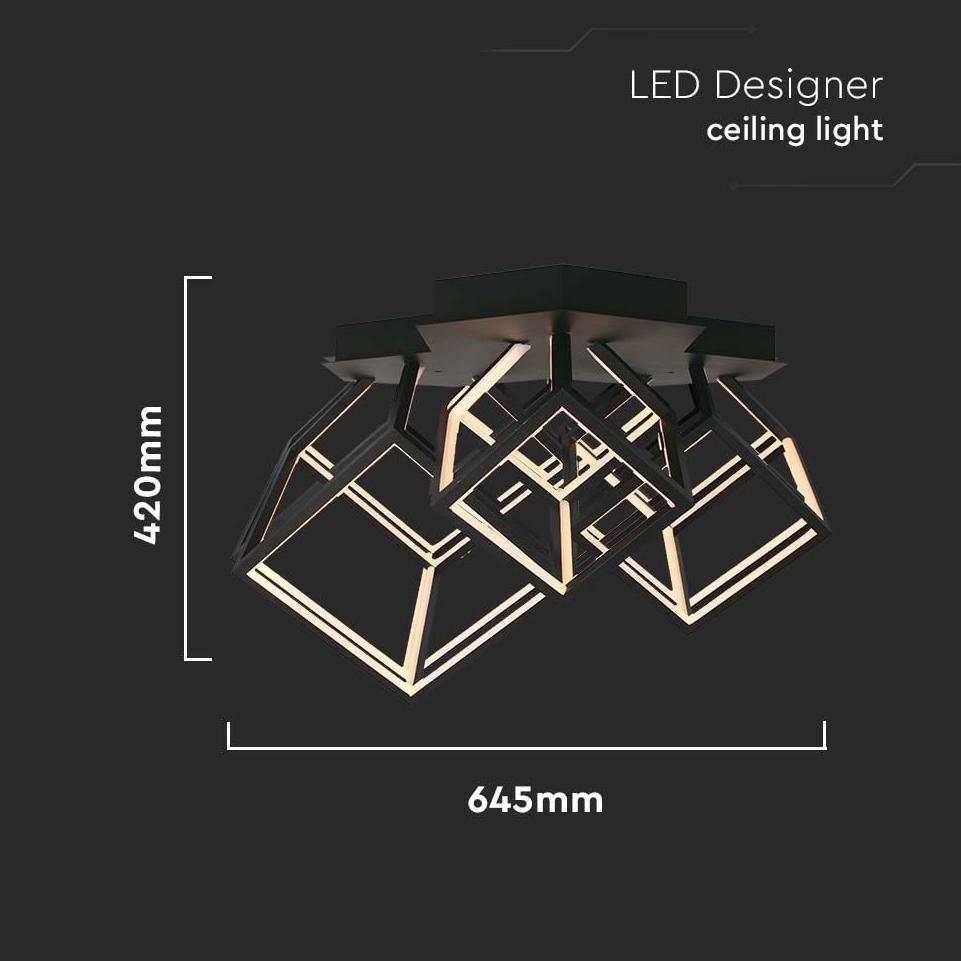 46W LED PLAFONIERA DI DESIGN 3000K CORPO NERO