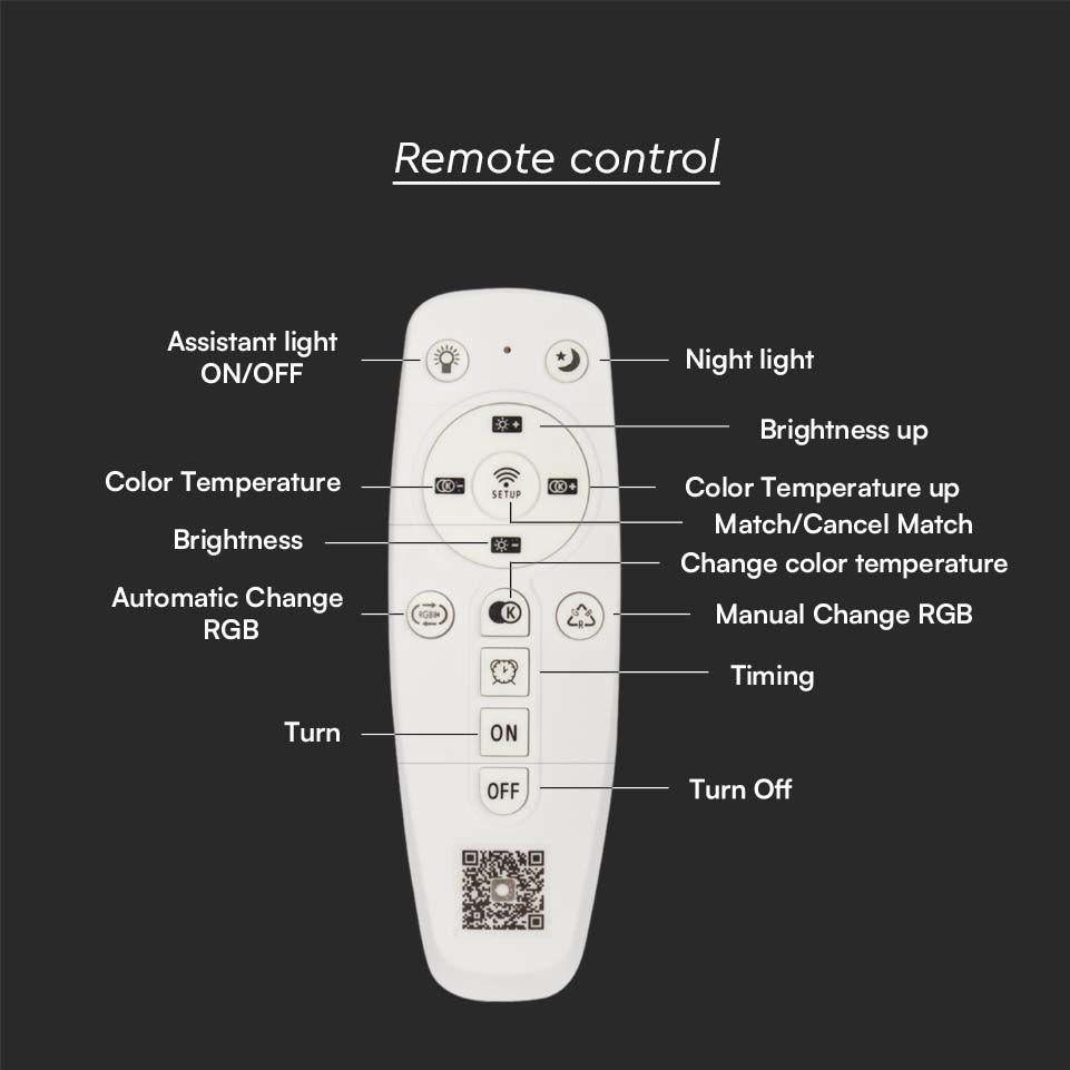 95W PLAFONIERA DI DESIGN SMART 3000K+6000K DIMMERABILE, TELECOMANDO