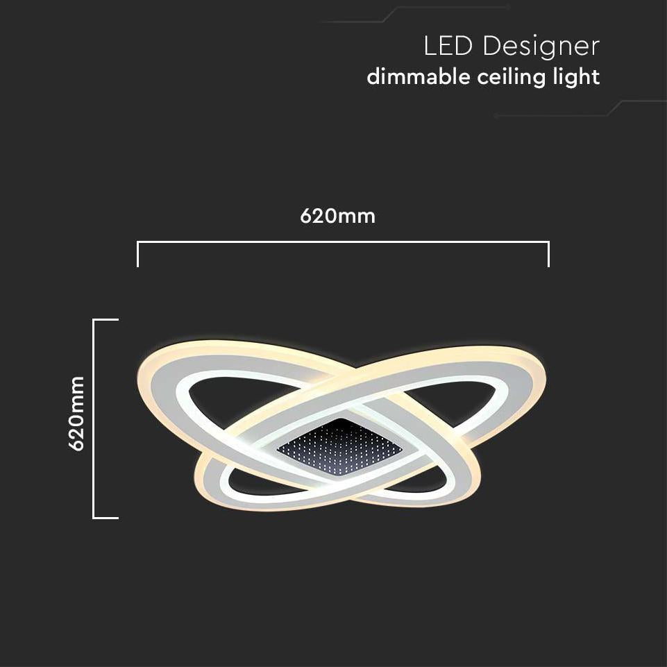 130W PLAFONIERA DI DESIGN SMART 3000K+6000K DIMMERABILE, TELECOMANDO