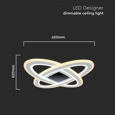 130W PLAFONIERA DI DESIGN SMART 3000K+6000K DIMMERABILE, TELECOMANDO
