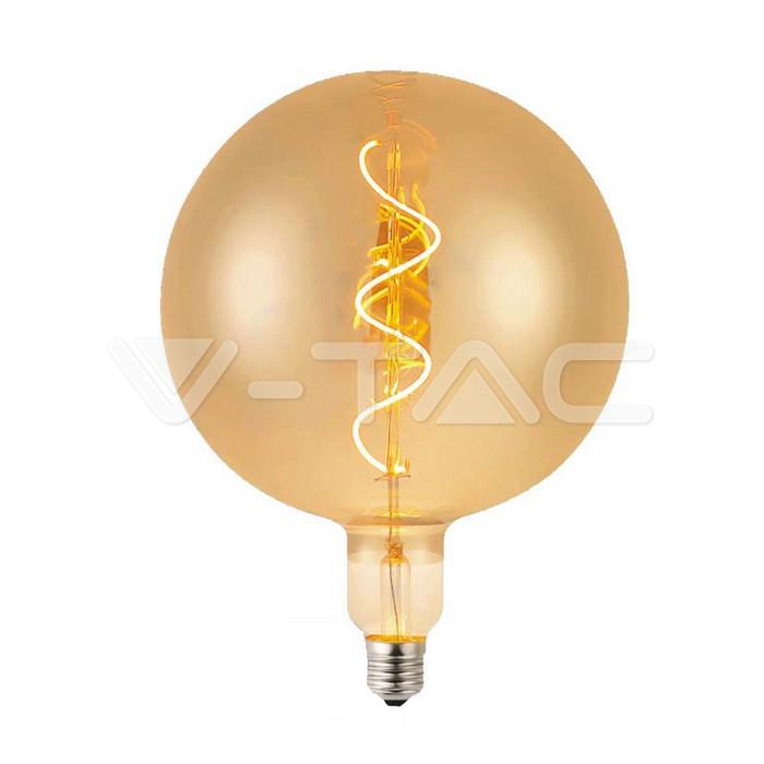 LED LAMPADINA 4W FILAMENTO SPIRALE G200 2700K VETRO AMBRATO