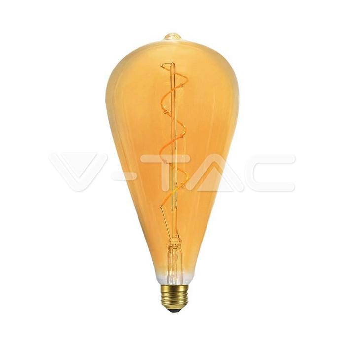 LED LAMPADINA 4W FILAMENTO SPIRALE ST120 2700K VETRO AMBRATO
