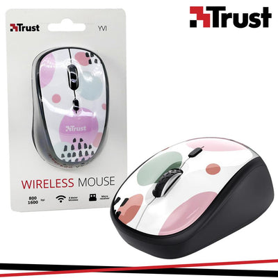 YVI WIRELESS MOUSE PINK CIRCLE