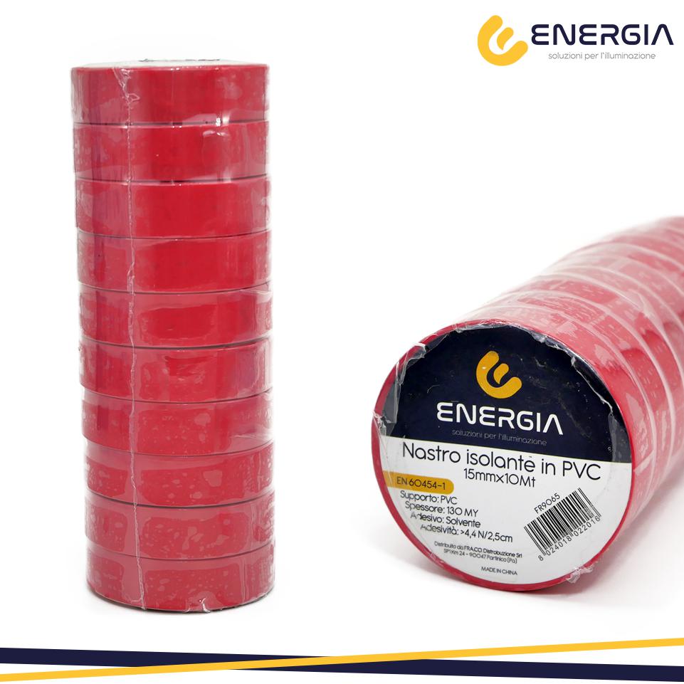 NASTRO ISOLANTE PVC 15MMX10MT  ROSSO