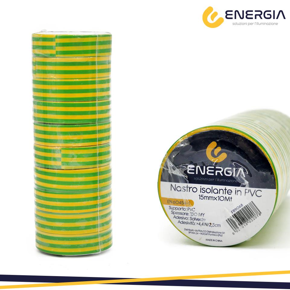 NASTRO ISOLANTE PVC 15MMX10MT  GIALLO/VERDE