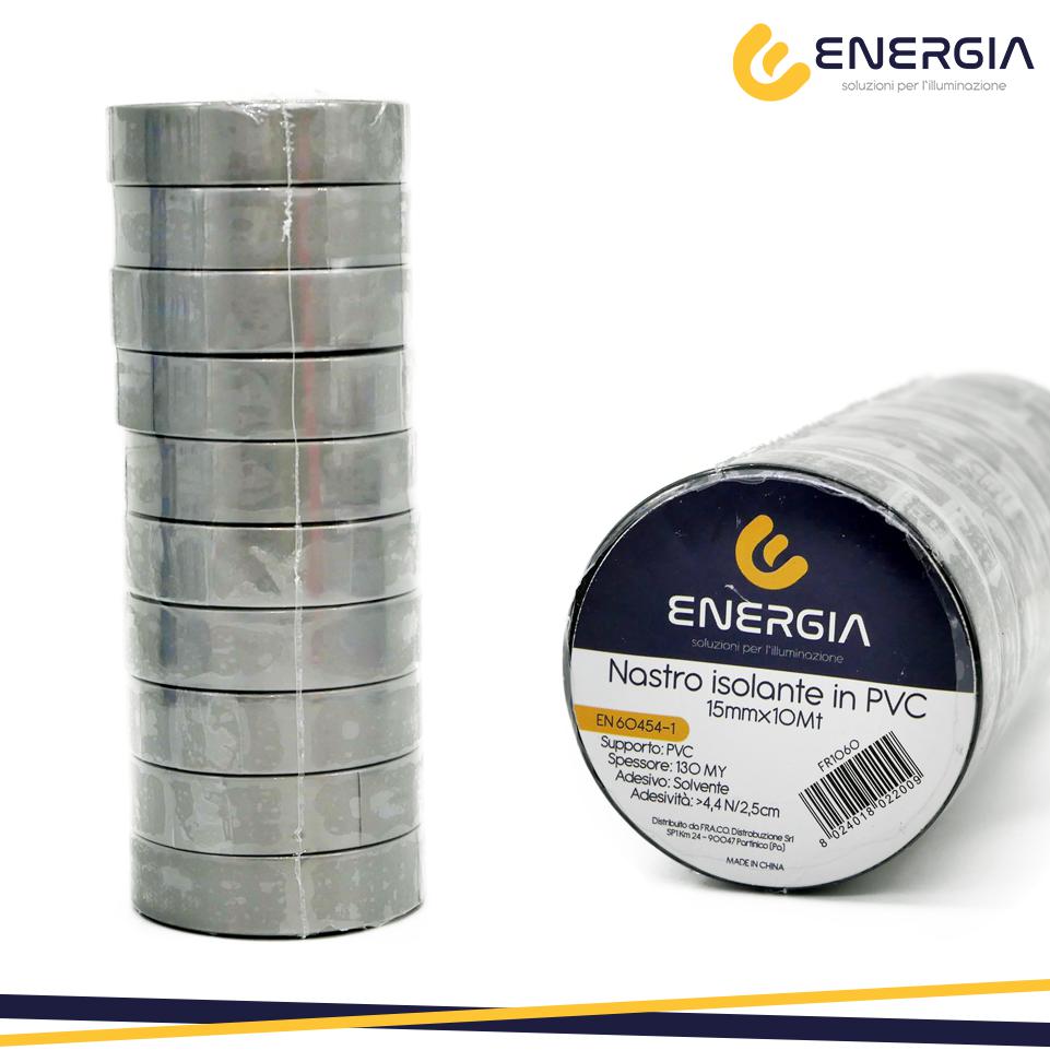 NASTRO ISOLANTE PVC 15MMX10MT  GRIGIO