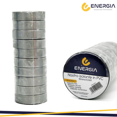 NASTRO ISOLANTE PVC 15MMX10MT  GRIGIO