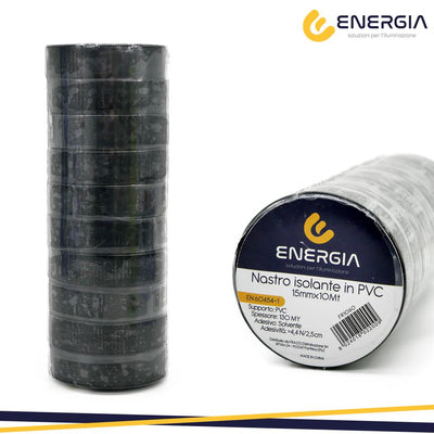 NASTRO ISOLANTE PVC 15MMX10MT  NERO