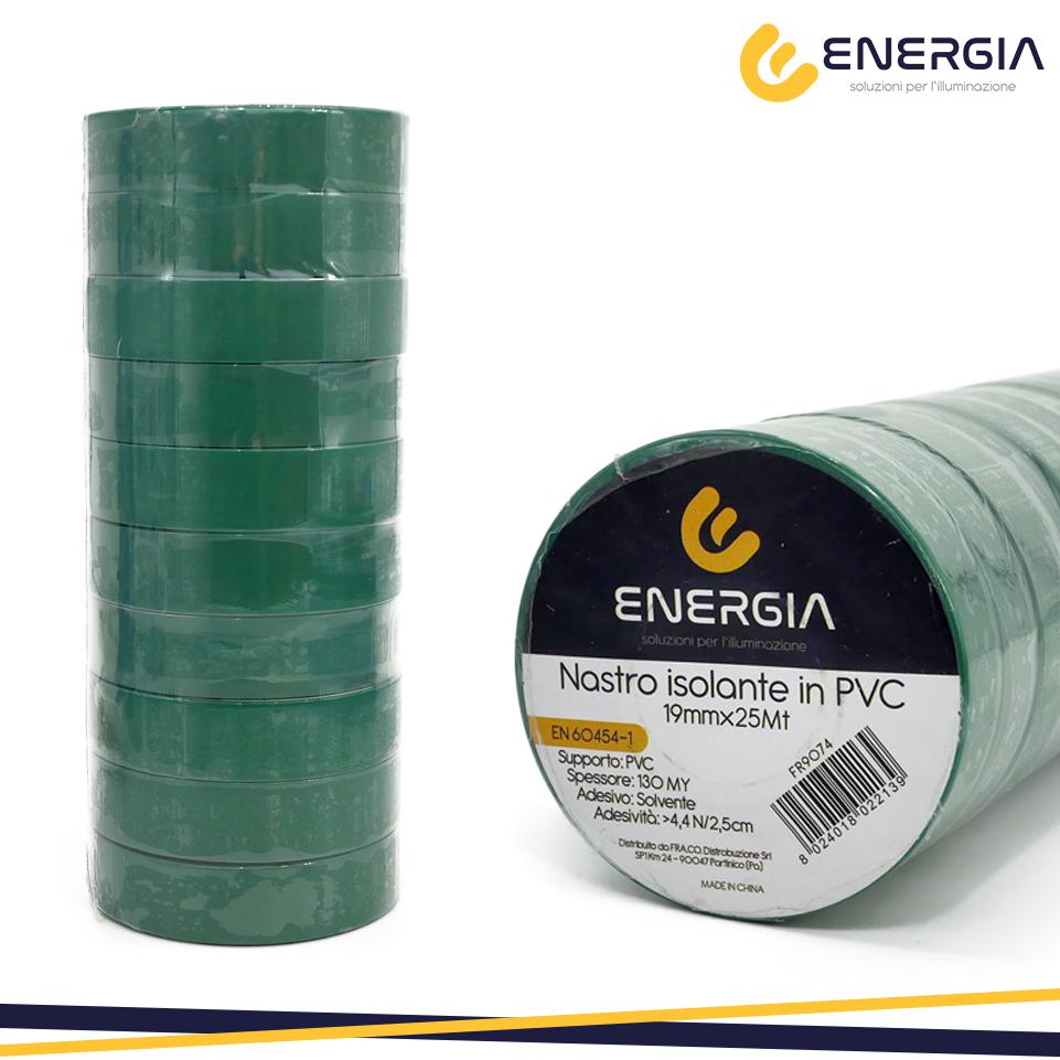 NASTRO ISOLANTE PVC 19MMX25MT  VERDE