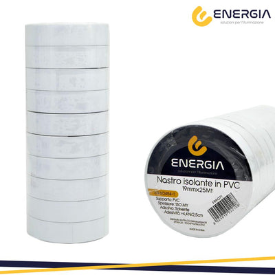 NASTRO ISOLANTE PVC 19MMX25MT  BIANCO