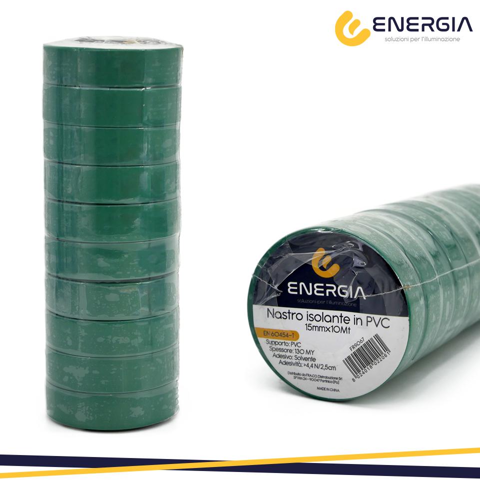 NASTRO ISOLANTE PVC 15MMX10MT  VERDE
