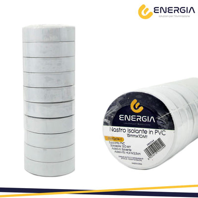 NASTRO ISOLANTE PVC 15MMX10MT  BIANCO