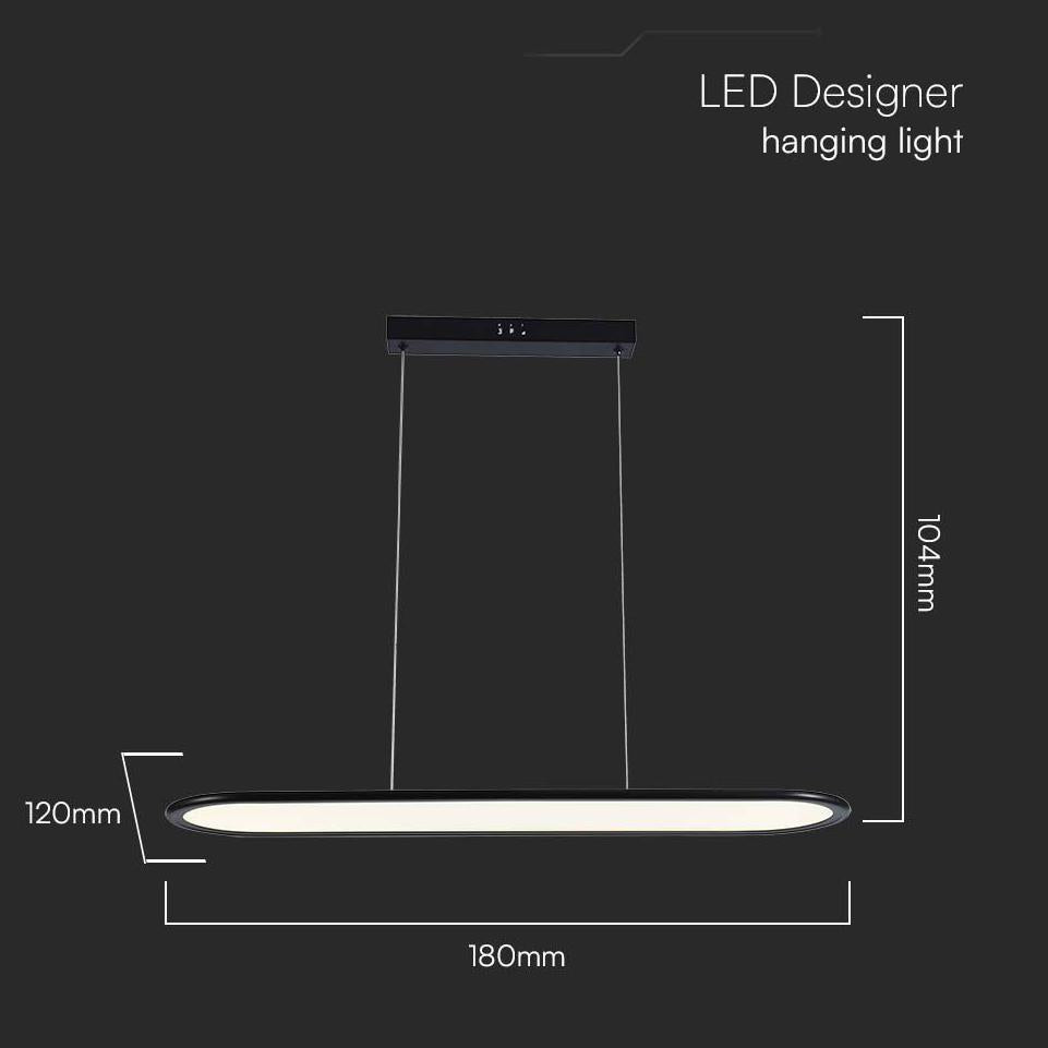 24W LED LAMPADARIO LED A SOSPENSIONE (80*100CM) 4000K CORPO NERO