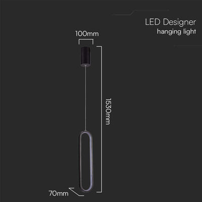 LAMPADA A SOSPENSIONE LED (40CM) 13W 3000K CORPO NERO