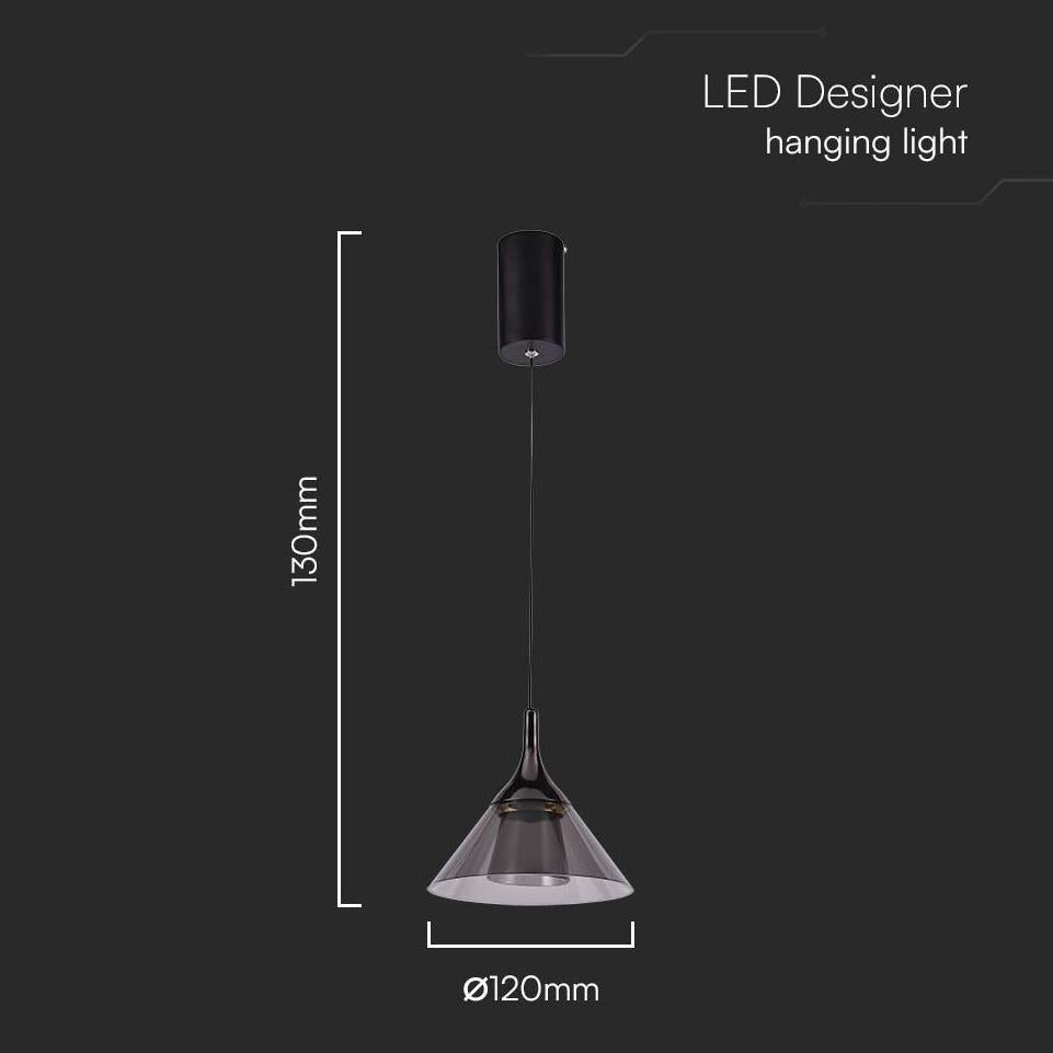 9W LED LAMPADARIO LED A SOSPENSIONE (19.5*17.5*100CM) NERO 3000K
