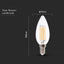 LED LAMPADINA 6W FILAMENT E14 CLEAR COVER CANDLE 3000K 130LM/W