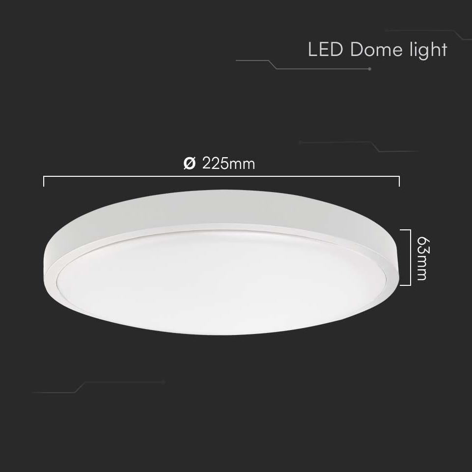 18W LED PLAFONIERA ROTONDA CORNICE BIANCA 3000K IP44