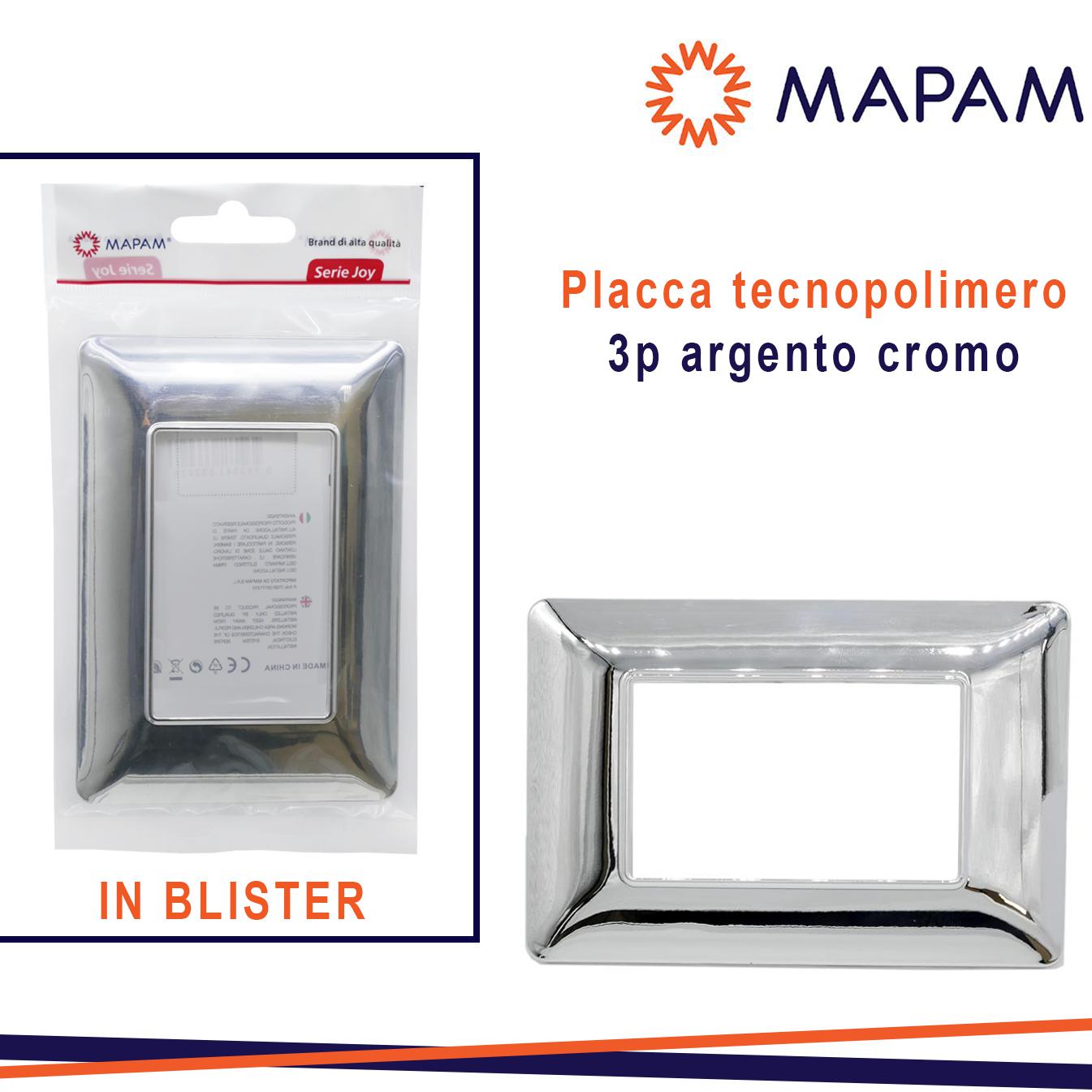PLACCA 8003-04 3P ARGENTO CROMO MTX T3 JOY IN BLISTER