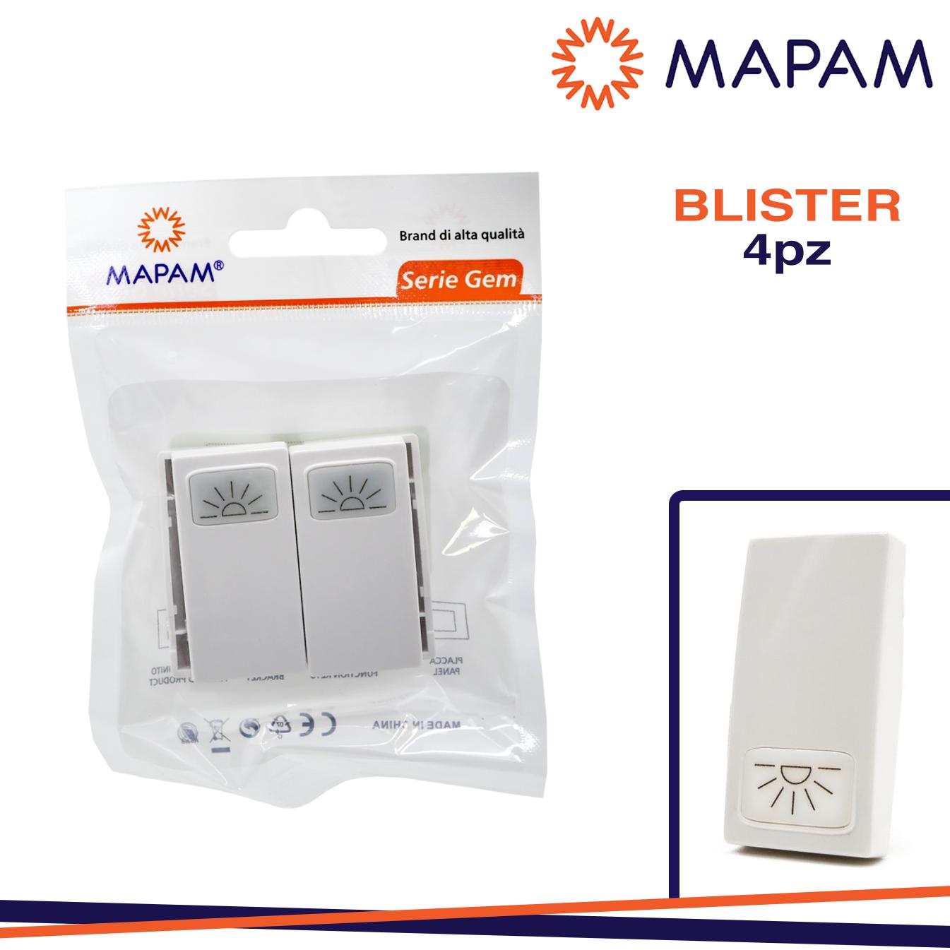 COVER PULSANTE LUCE 671B/VMR BIANCO T3 GEM IN BLISTER