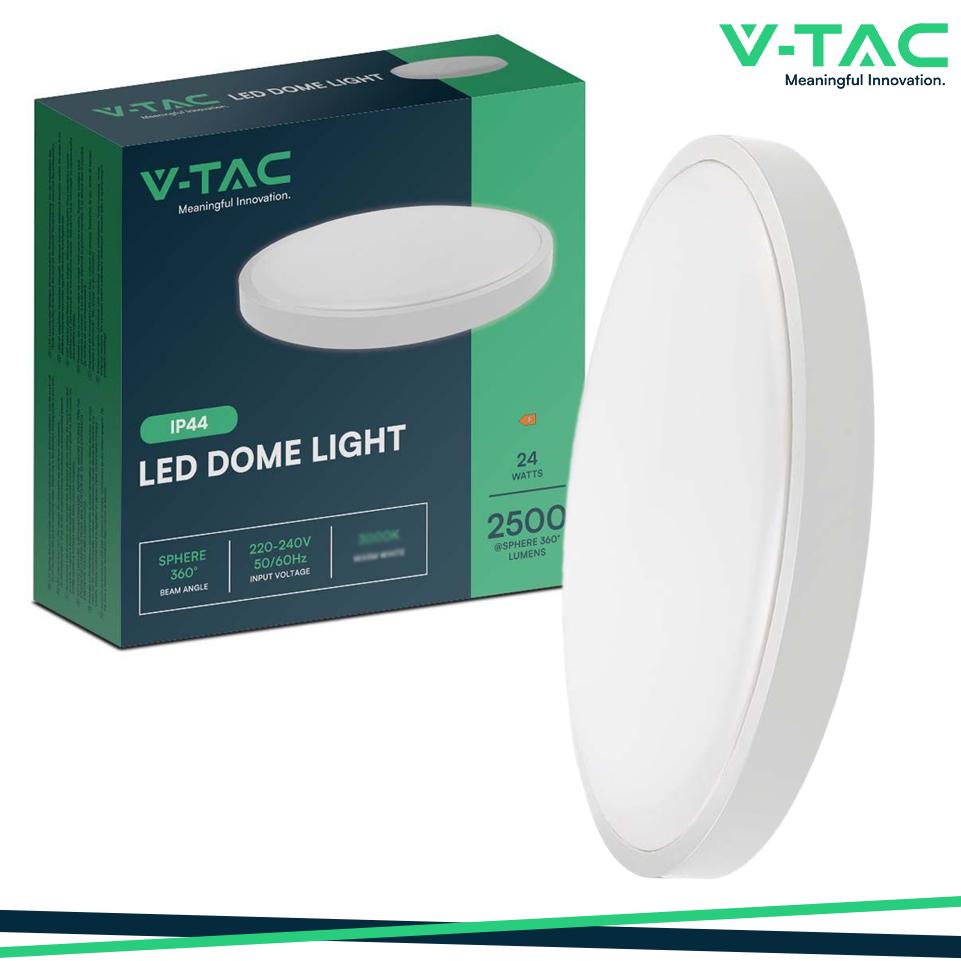 24W LED PLAFONIERA ROTONDA CORNICE BIANCA 6500K IP44