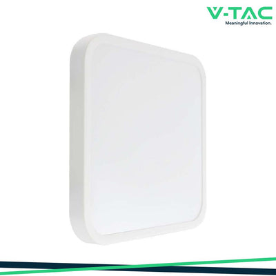 18W LED PLAFONIERA QUADRATA CORNICE BIANCA 3000K IP44