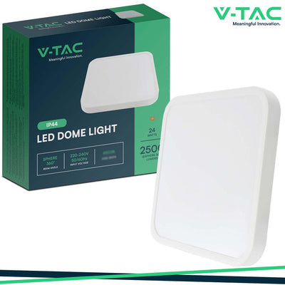 24W LED PLAFONIERA QUADRATA CORNICE BIANCA 3000K IP44