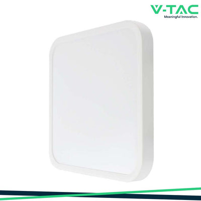 24W LED PLAFONIERA QUADRATA CORNICE BIANCA 3000K IP44