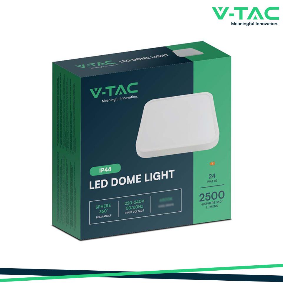 24W LED PLAFONIERA QUADRATA CORNICE BIANCA 6500K IP44