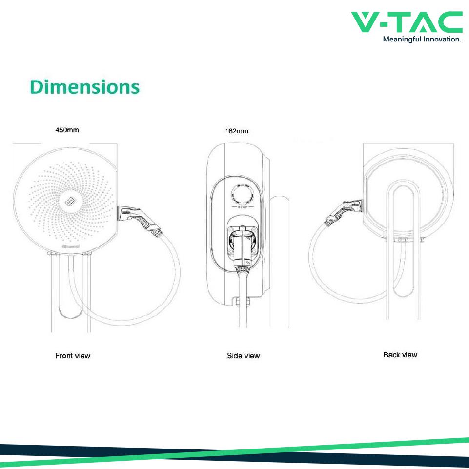 7,4KW EV CHARGER SINGLE PHASE  230V 3M CABLE MID METER IP65